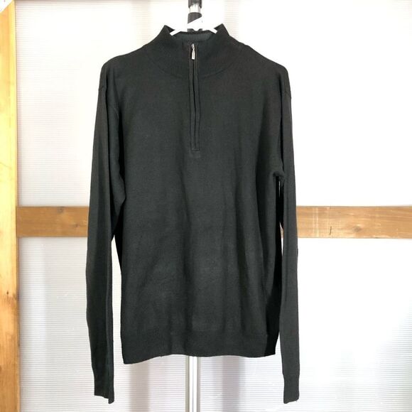 Isaac MIZRAHI Black 1/2 Zip Long Sleeve Sweater Sz M - Picture 2 of 9